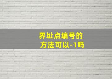 界址点编号的方法可以-1吗