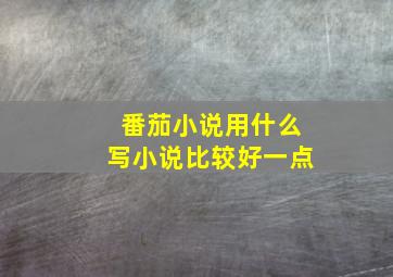 番茄小说用什么写小说比较好一点