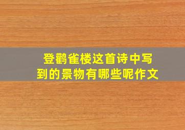 登鹳雀楼这首诗中写到的景物有哪些呢作文