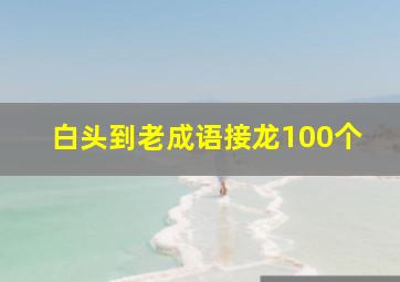 白头到老成语接龙100个