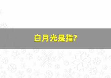 白月光是指?