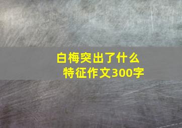 白梅突出了什么特征作文300字