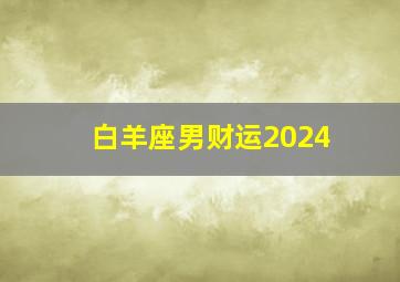 白羊座男财运2024