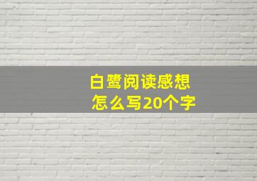 白鹭阅读感想怎么写20个字