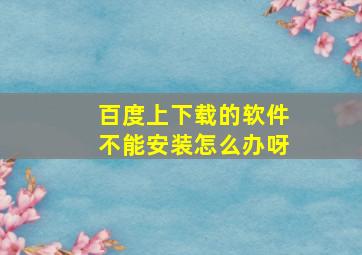 百度上下载的软件不能安装怎么办呀