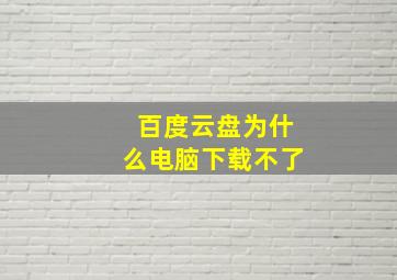 百度云盘为什么电脑下载不了