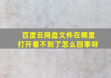 百度云网盘文件在哪里打开看不到了怎么回事呀