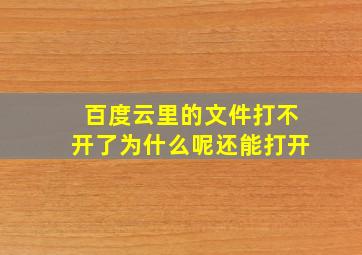 百度云里的文件打不开了为什么呢还能打开