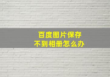 百度图片保存不到相册怎么办