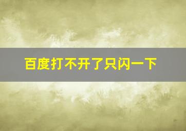 百度打不开了只闪一下