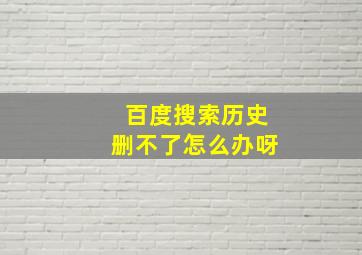 百度搜索历史删不了怎么办呀