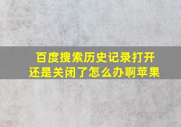 百度搜索历史记录打开还是关闭了怎么办啊苹果