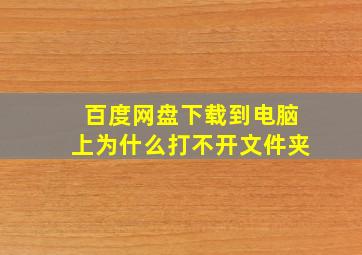 百度网盘下载到电脑上为什么打不开文件夹