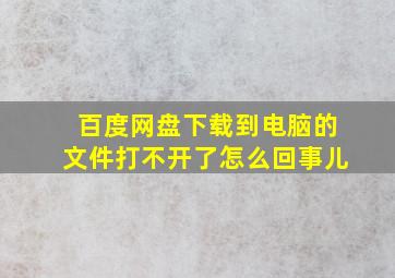 百度网盘下载到电脑的文件打不开了怎么回事儿