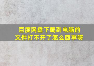 百度网盘下载到电脑的文件打不开了怎么回事呀