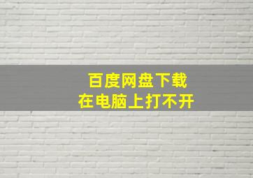 百度网盘下载在电脑上打不开