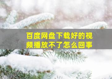 百度网盘下载好的视频播放不了怎么回事