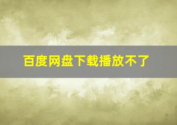 百度网盘下载播放不了