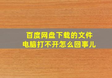 百度网盘下载的文件电脑打不开怎么回事儿