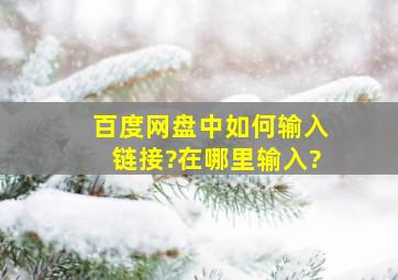 百度网盘中如何输入链接?在哪里输入?