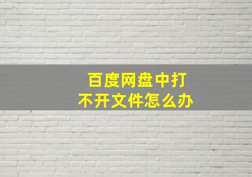 百度网盘中打不开文件怎么办