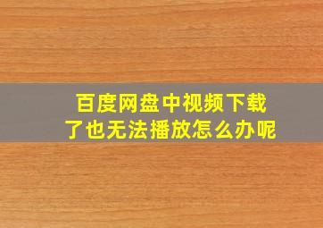 百度网盘中视频下载了也无法播放怎么办呢