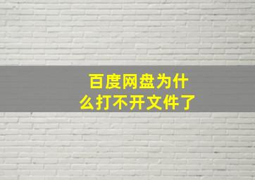 百度网盘为什么打不开文件了