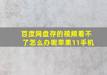 百度网盘存的视频看不了怎么办呢苹果11手机