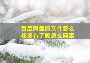 百度网盘的文件怎么都没有了呢怎么回事