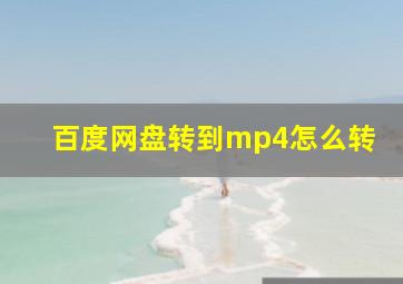 百度网盘转到mp4怎么转