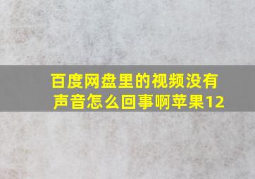 百度网盘里的视频没有声音怎么回事啊苹果12