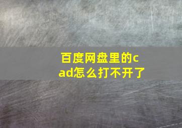 百度网盘里的cad怎么打不开了