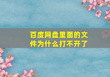 百度网盘里面的文件为什么打不开了