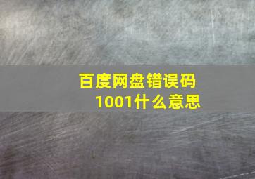 百度网盘错误码1001什么意思