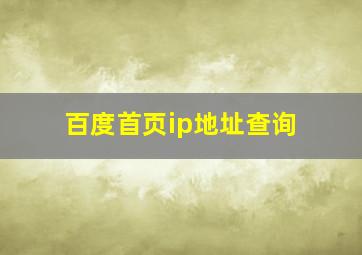 百度首页ip地址查询