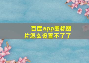 百度app图标图片怎么设置不了了