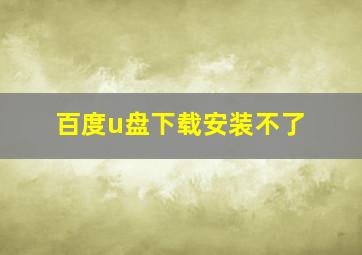 百度u盘下载安装不了