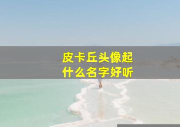 皮卡丘头像起什么名字好听