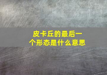 皮卡丘的最后一个形态是什么意思