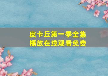 皮卡丘第一季全集播放在线观看免费