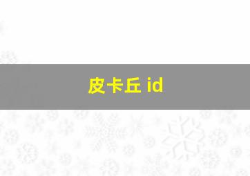 皮卡丘 id