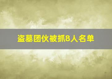 盗墓团伙被抓8人名单