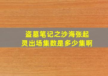 盗墓笔记之沙海张起灵出场集数是多少集啊