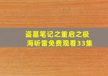 盗墓笔记之重启之极海听雷免费观看33集