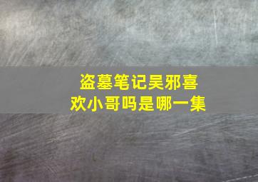 盗墓笔记吴邪喜欢小哥吗是哪一集