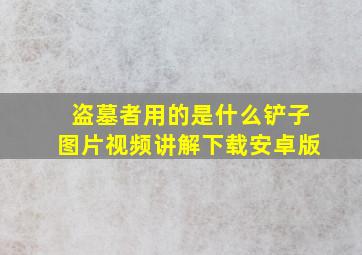 盗墓者用的是什么铲子图片视频讲解下载安卓版