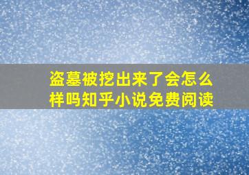 盗墓被挖出来了会怎么样吗知乎小说免费阅读