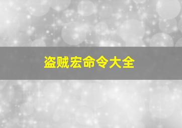 盗贼宏命令大全