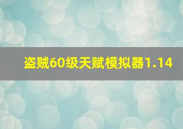 盗贼60级天赋模拟器1.14