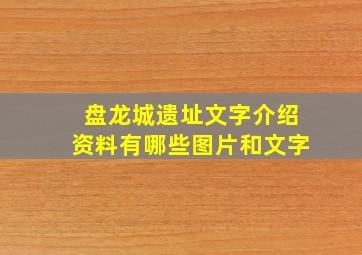 盘龙城遗址文字介绍资料有哪些图片和文字